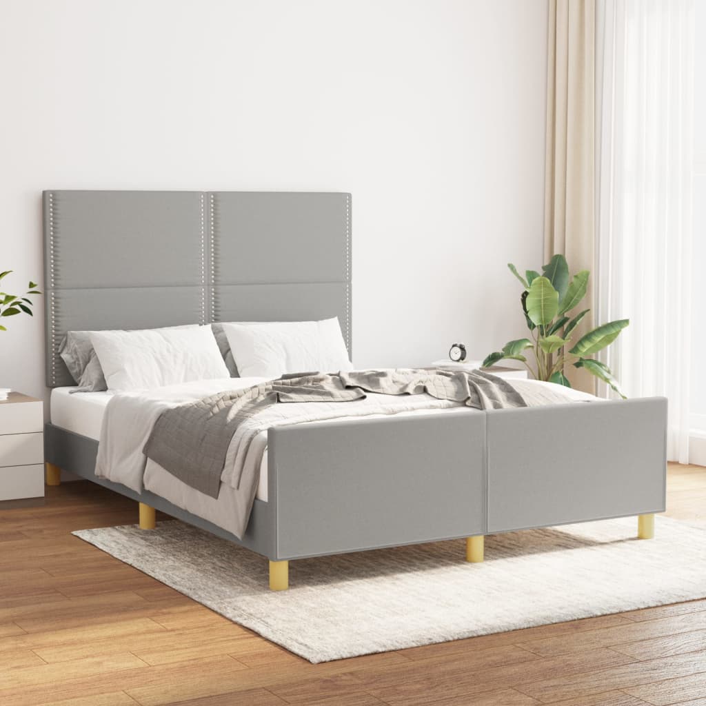 Bedframe zonder matras stof lichtgrijs 140x200 cm is nu te koop bij PeponiXL, paradijselijk wonen!