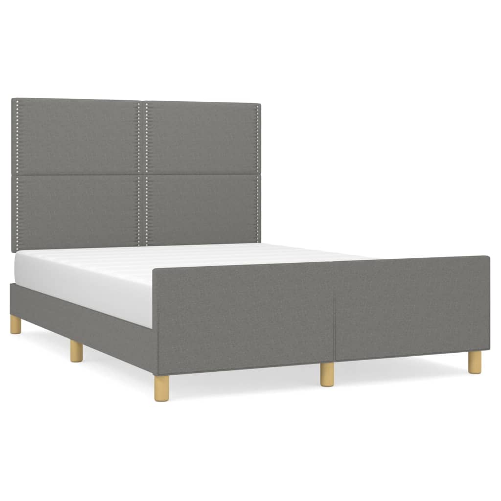 Bedframe zonder matras stof donkergrijs 140x200 cm is nu te koop bij PeponiXL, paradijselijk wonen!