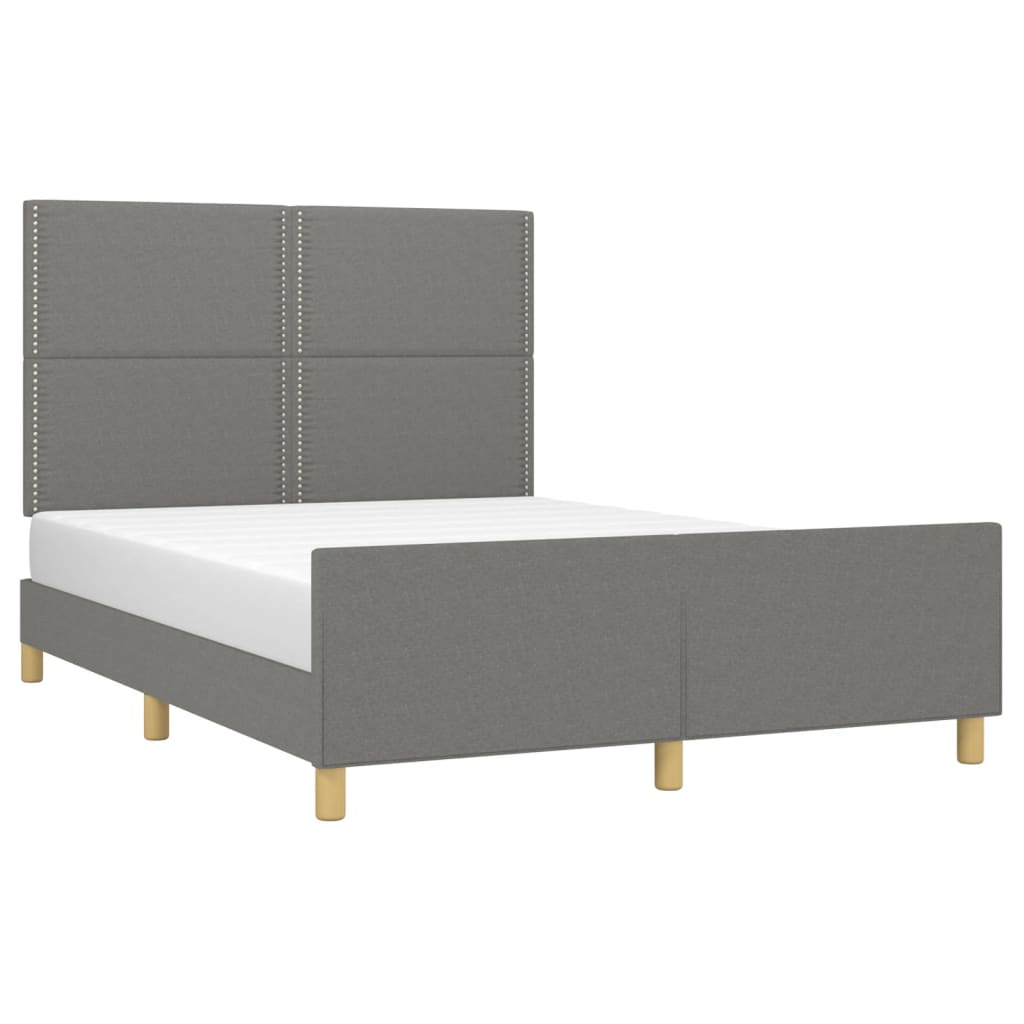 Bedframe zonder matras stof donkergrijs 140x200 cm is nu te koop bij PeponiXL, paradijselijk wonen!