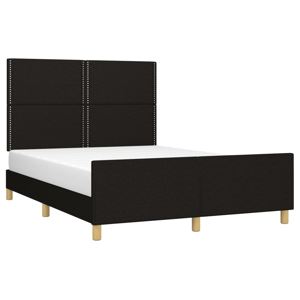 Bedframe zonder matras stof zwart 140x200 cm is nu te koop bij PeponiXL, paradijselijk wonen!