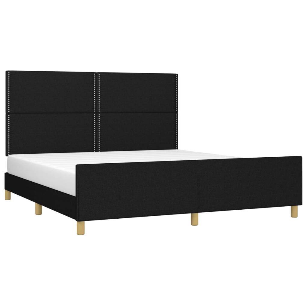 Bedframe zonder matras stof zwart 160x200 cm is nu te koop bij PeponiXL, paradijselijk wonen!