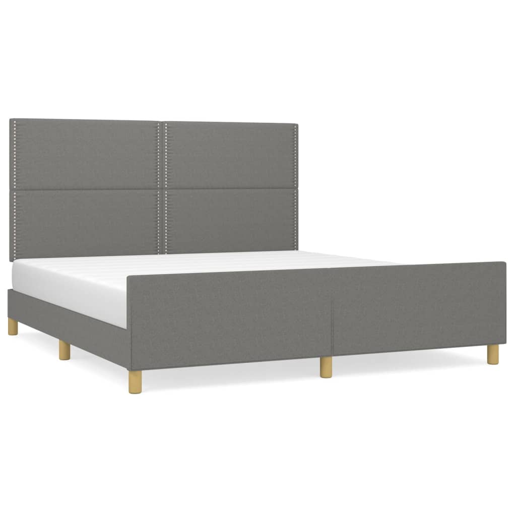Bedframe zonder matras stof donkergrijs 180x200 cm is nu te koop bij PeponiXL, paradijselijk wonen!