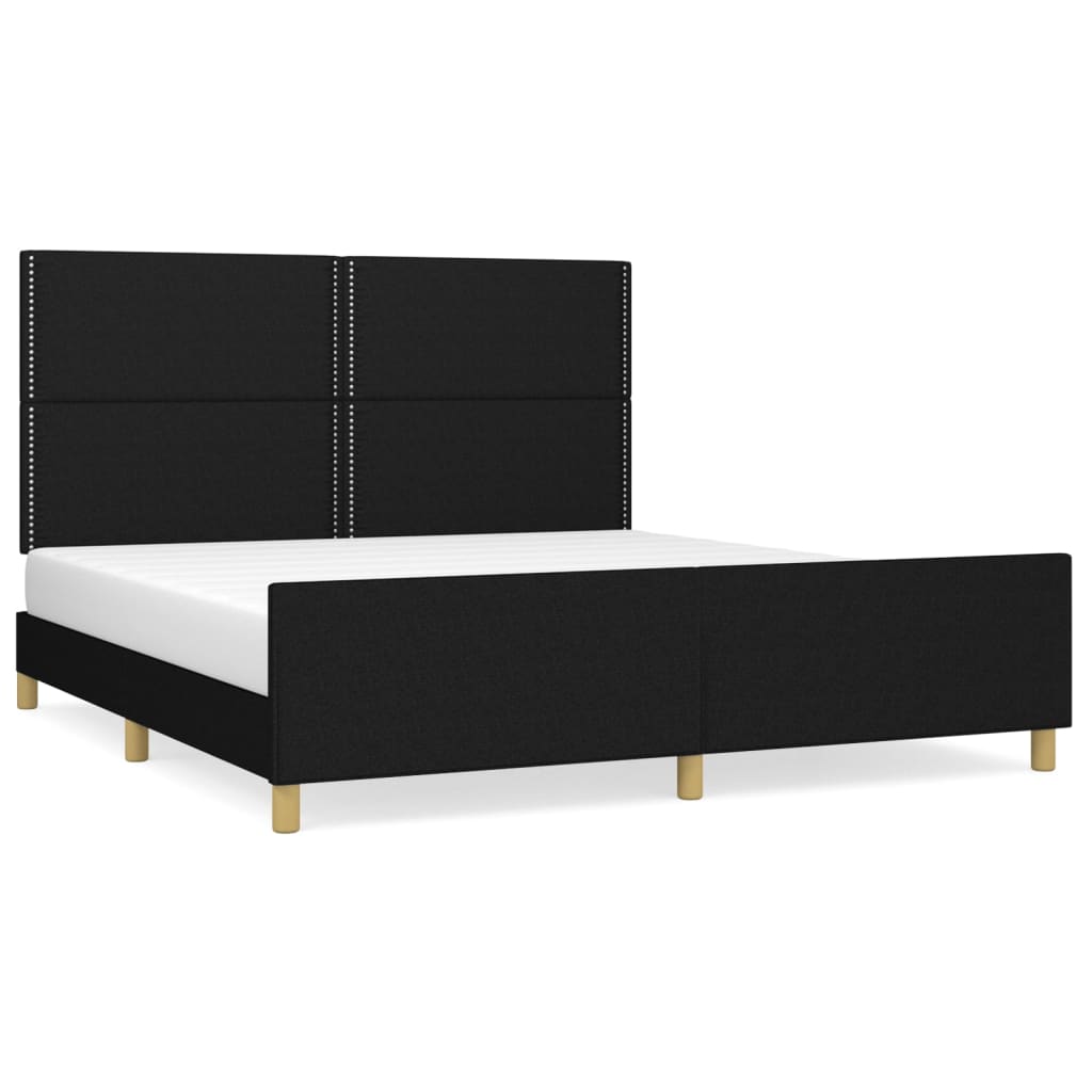 Bedframe zonder matras stof zwart 180x200 cm is nu te koop bij PeponiXL, paradijselijk wonen!