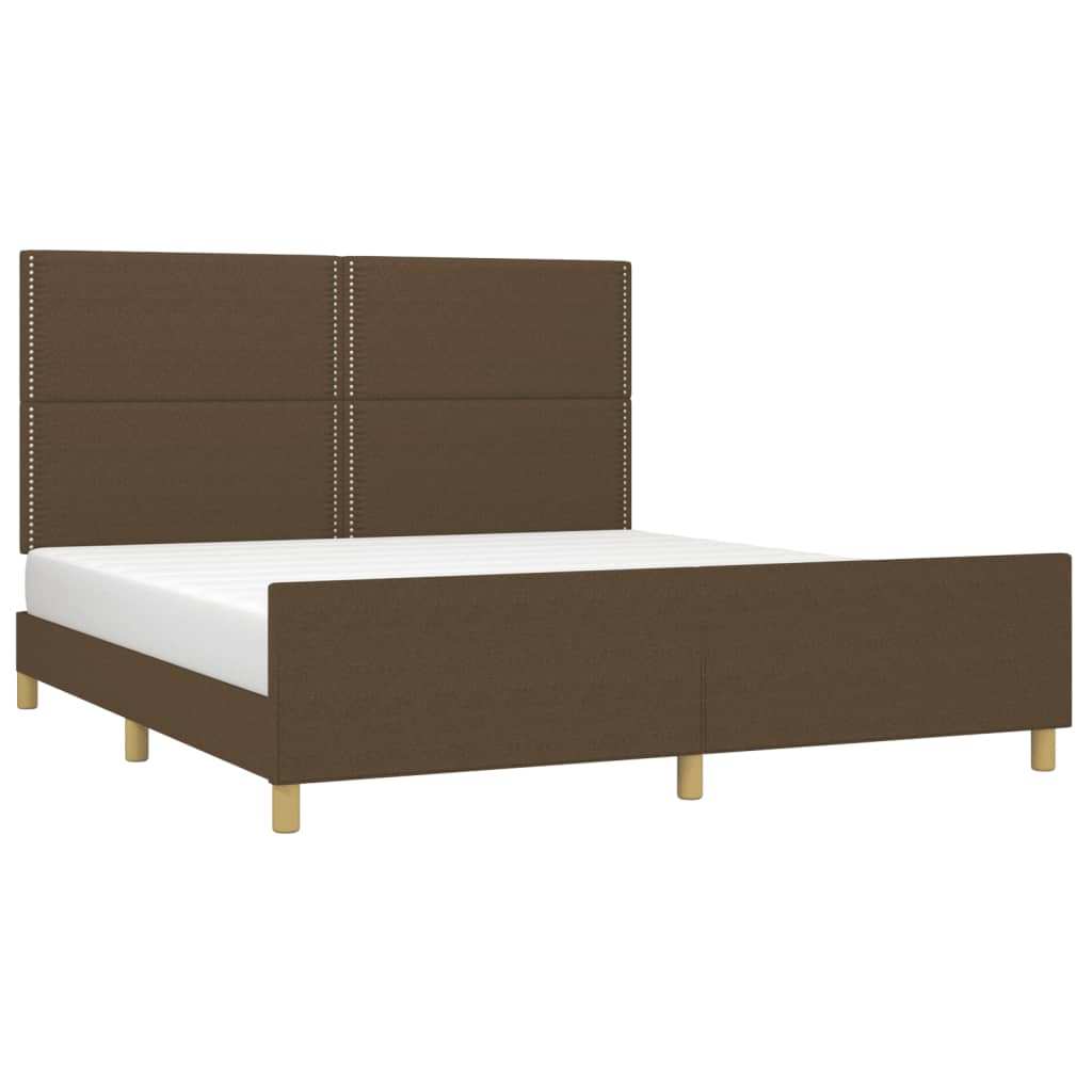 Bedframe zonder matras stof donkerbruin 180x200 cm is nu te koop bij PeponiXL, paradijselijk wonen!