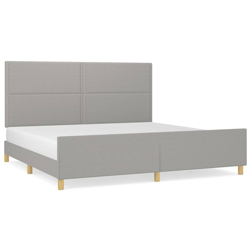 Bedframe zonder matras stof lichtgrijs 200x200 cm is nu te koop bij PeponiXL, paradijselijk wonen!