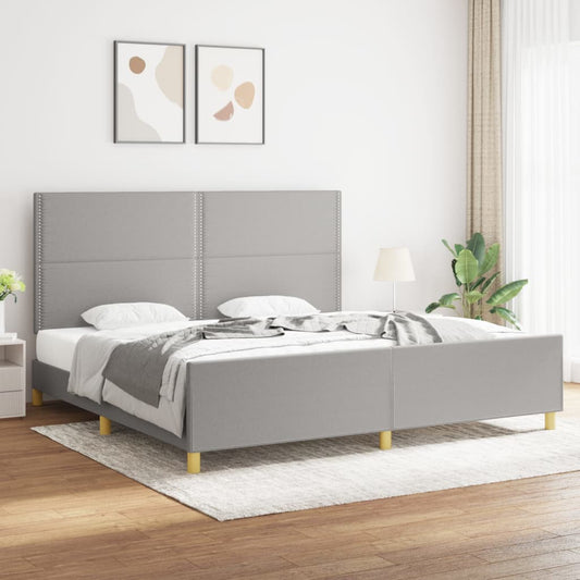 Bedframe zonder matras stof lichtgrijs 200x200 cm is nu te koop bij PeponiXL, paradijselijk wonen!