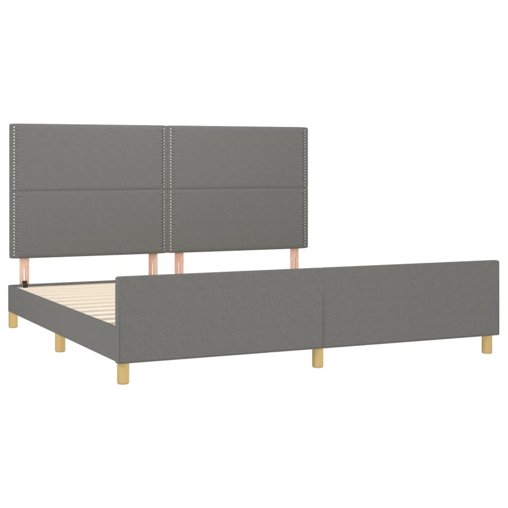 Bedframe zonder matras stof donkergrijs 200x200 cm is nu te koop bij PeponiXL, paradijselijk wonen!
