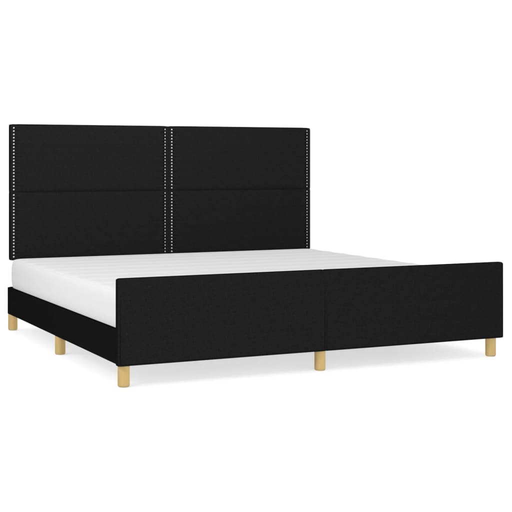 Bedframe zonder matras stof zwart 200x200 cm is nu te koop bij PeponiXL, paradijselijk wonen!