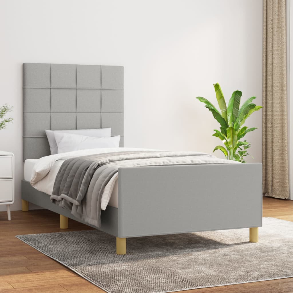 Bedframe zonder matras 80x200 cm stof lichtgrijs is nu te koop bij PeponiXL, paradijselijk wonen!
