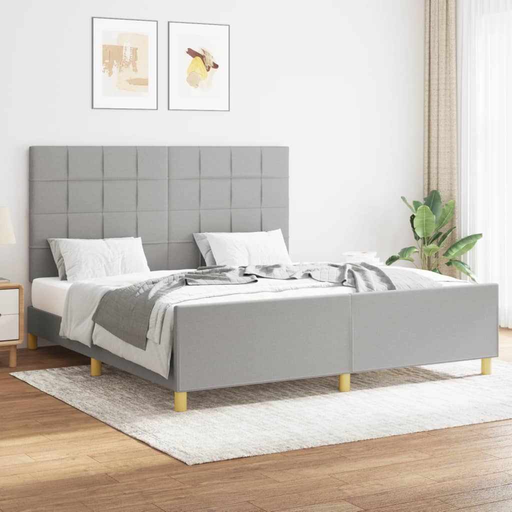 Bedframe zonder matras stof lichtgrijs 160x200 cm is nu te koop bij PeponiXL, paradijselijk wonen!