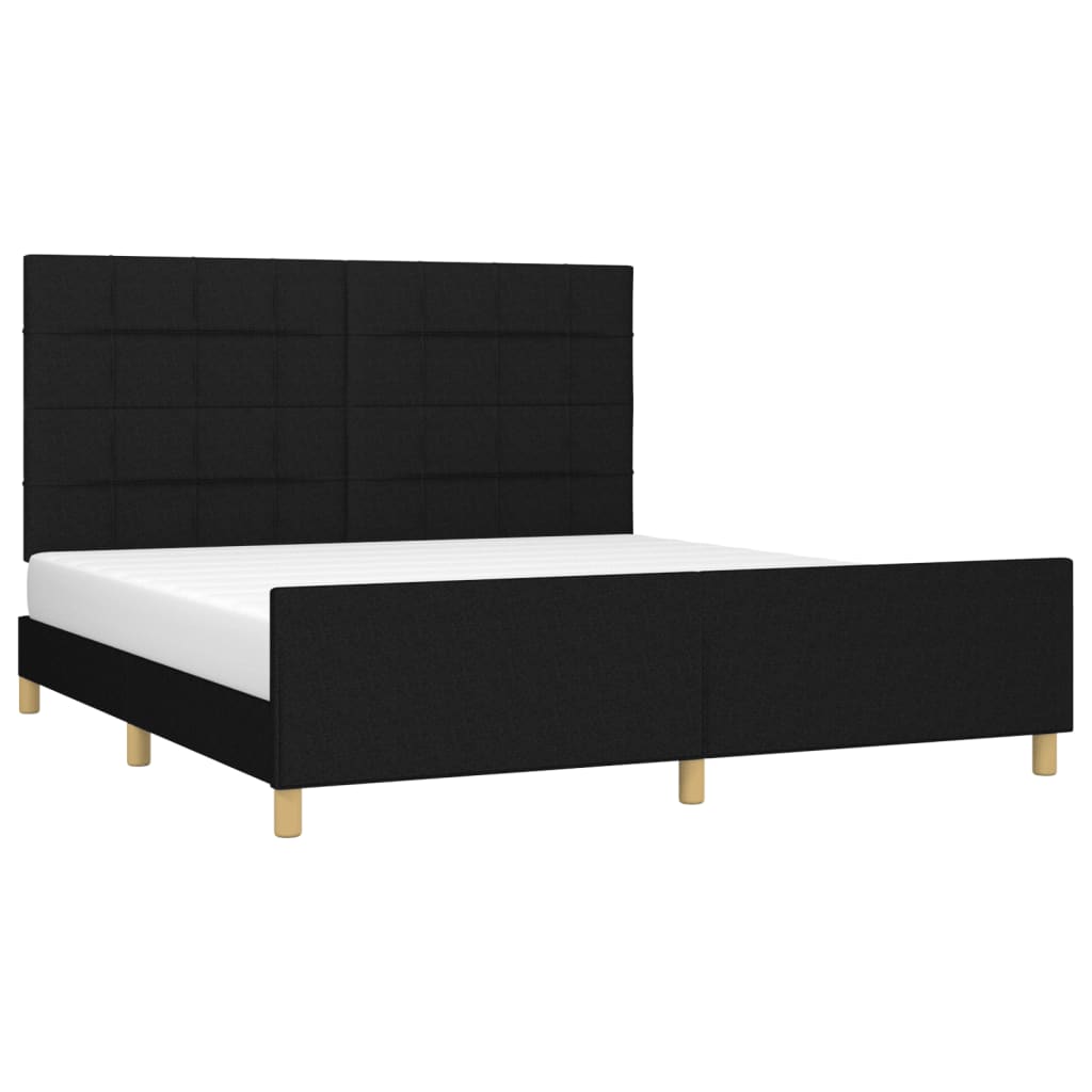 Bedframe zonder matras stof zwart 180x200 cm is nu te koop bij PeponiXL, paradijselijk wonen!