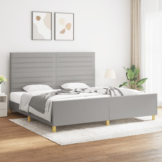 Bedframe zonder matras stof lichtgrijs 200x200 cm is nu te koop bij PeponiXL, paradijselijk wonen!