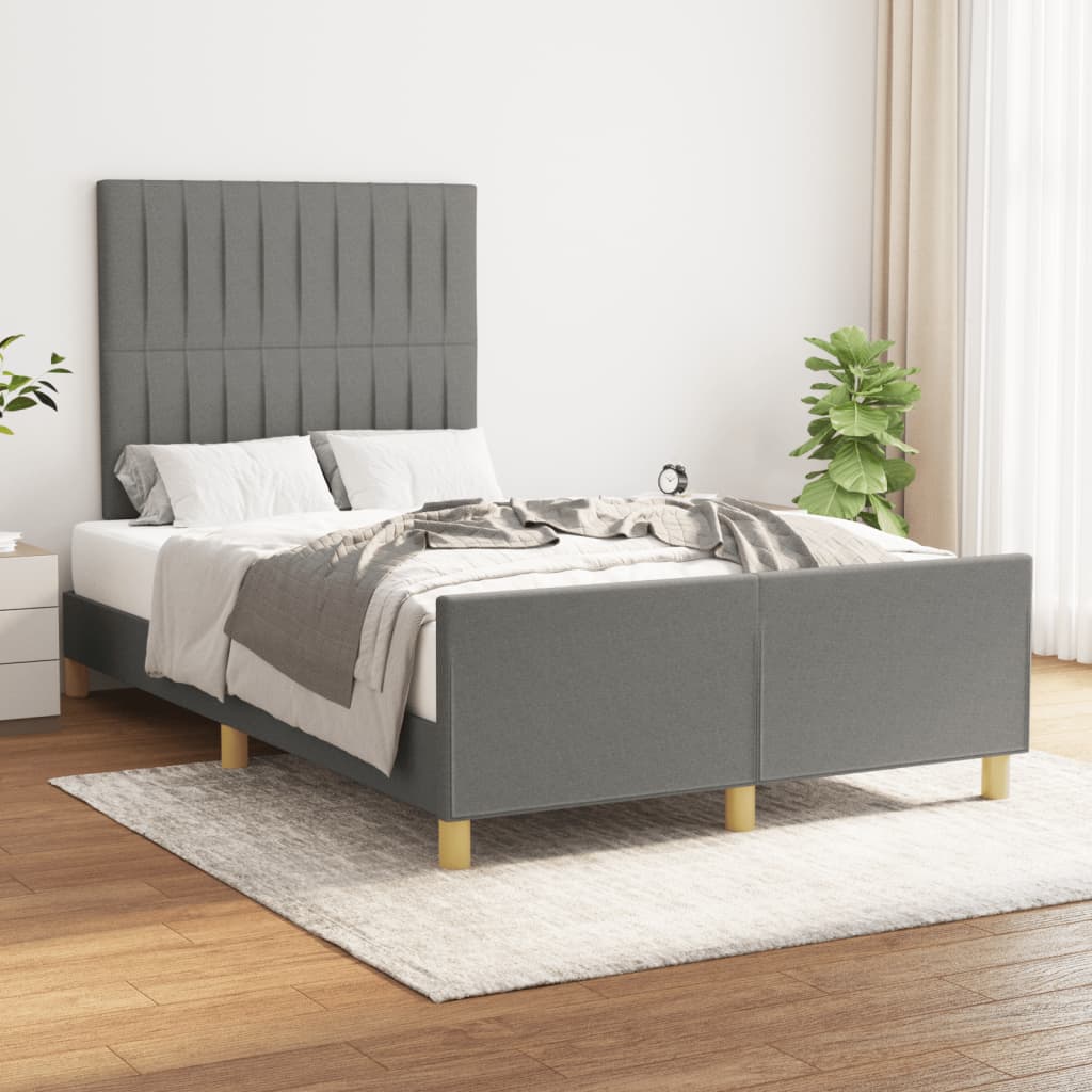 Bedframe zonder matras 120x200 cm stof donkergrijs is nu te koop bij PeponiXL, paradijselijk wonen!