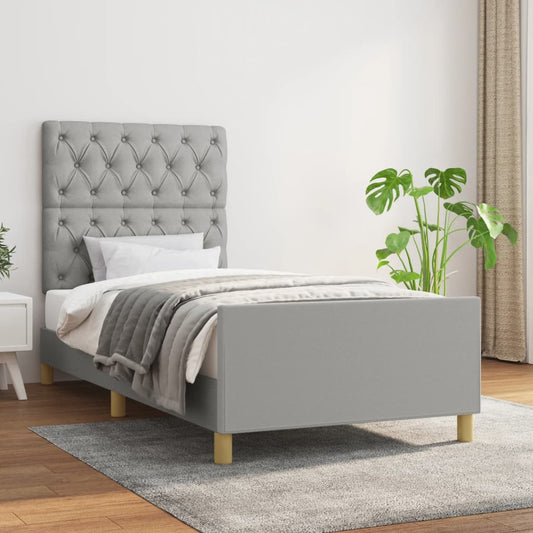 Bedframe zonder matras 80x200 cm stof lichtgrijs is nu te koop bij PeponiXL, paradijselijk wonen!