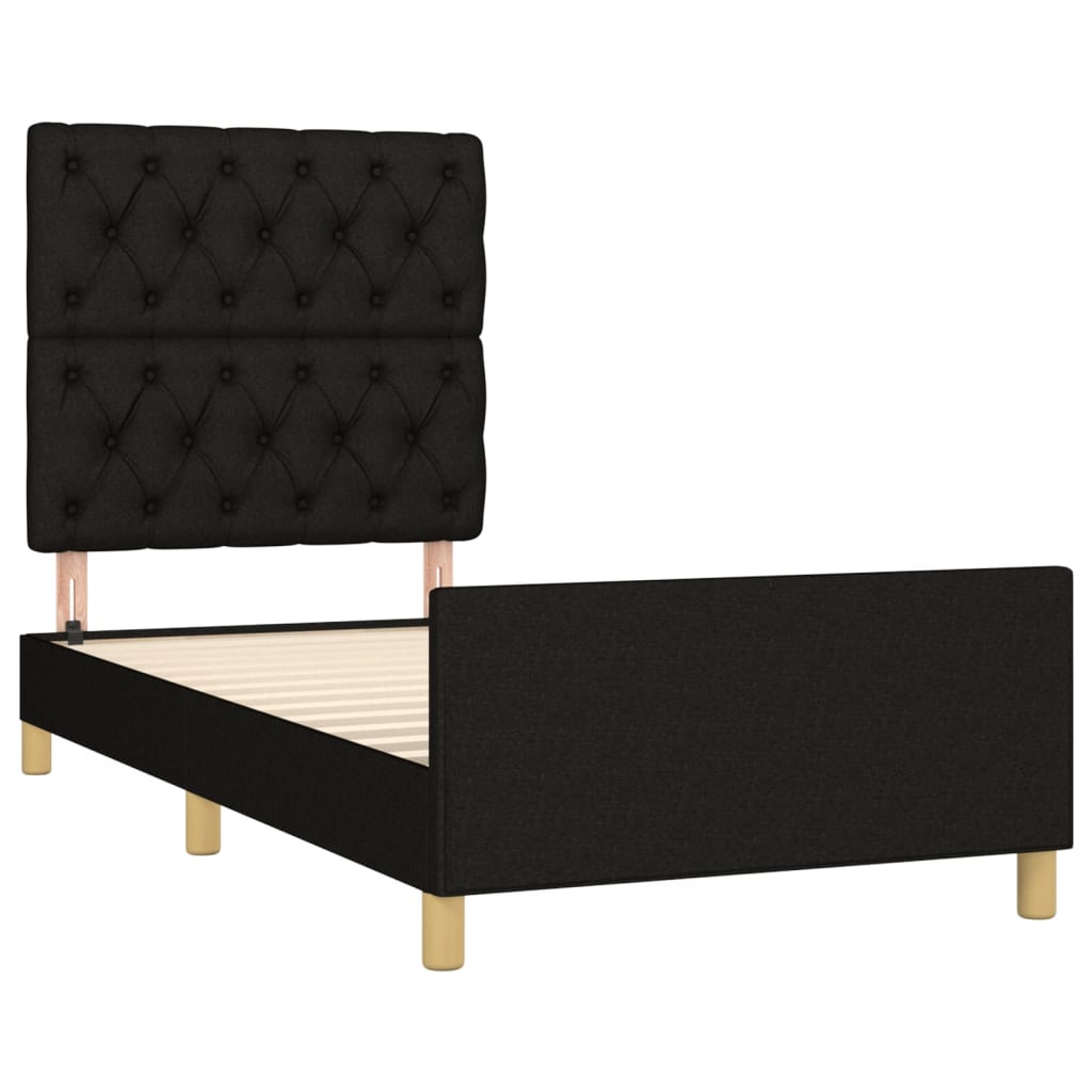 Bedframe zonder matras 80x200 cm stof zwart is nu te koop bij PeponiXL, paradijselijk wonen!