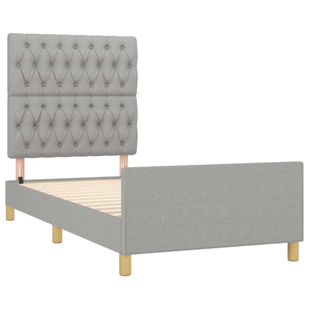 Bedframe zonder matras 90x200 cm stof lichtgrijs is nu te koop bij PeponiXL, paradijselijk wonen!