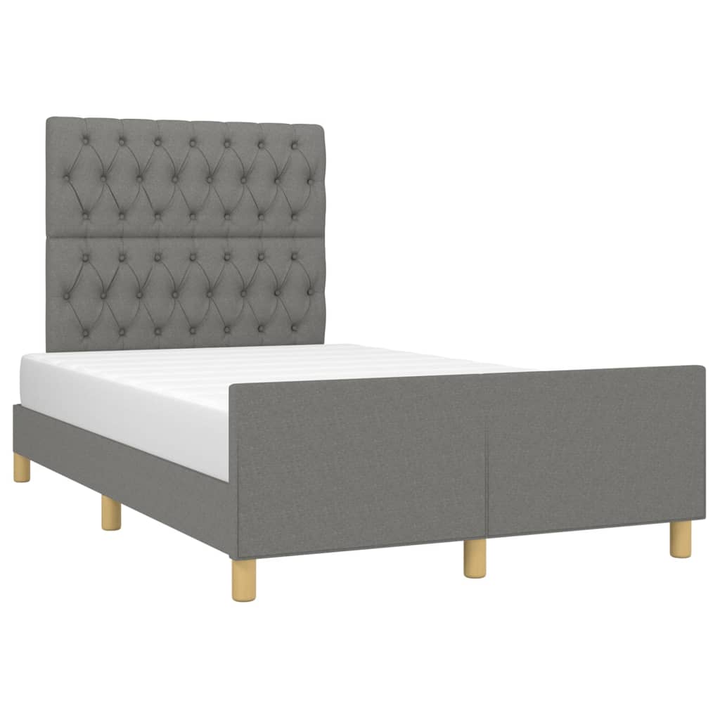 Bedframe zonder matras 120x200 cm stof donkergrijs is nu te koop bij PeponiXL, paradijselijk wonen!