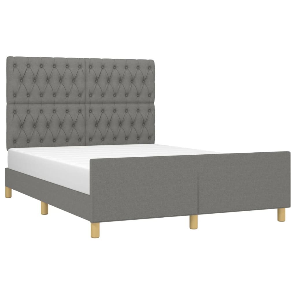 Bedframe zonder matras stof donkergrijs 140x200 cm is nu te koop bij PeponiXL, paradijselijk wonen!