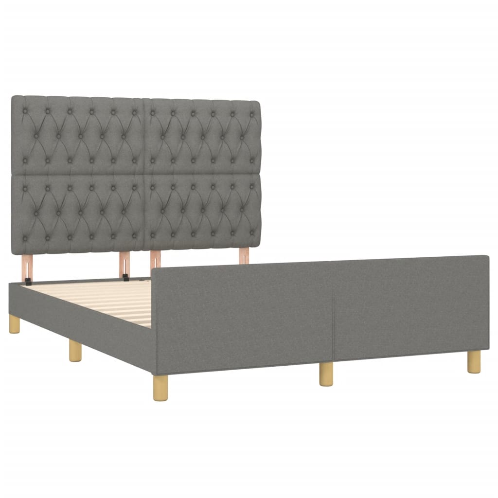 Bedframe zonder matras stof donkergrijs 140x200 cm is nu te koop bij PeponiXL, paradijselijk wonen!