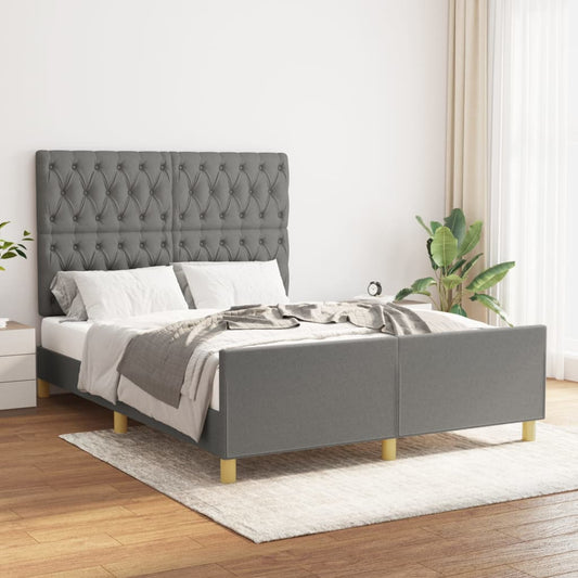 Bedframe zonder matras stof donkergrijs 140x200 cm is nu te koop bij PeponiXL, paradijselijk wonen!