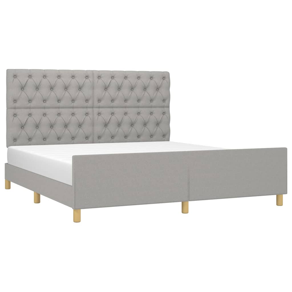 Bedframe zonder matras stof lichtgrijs 160x200 cm is nu te koop bij PeponiXL, paradijselijk wonen!
