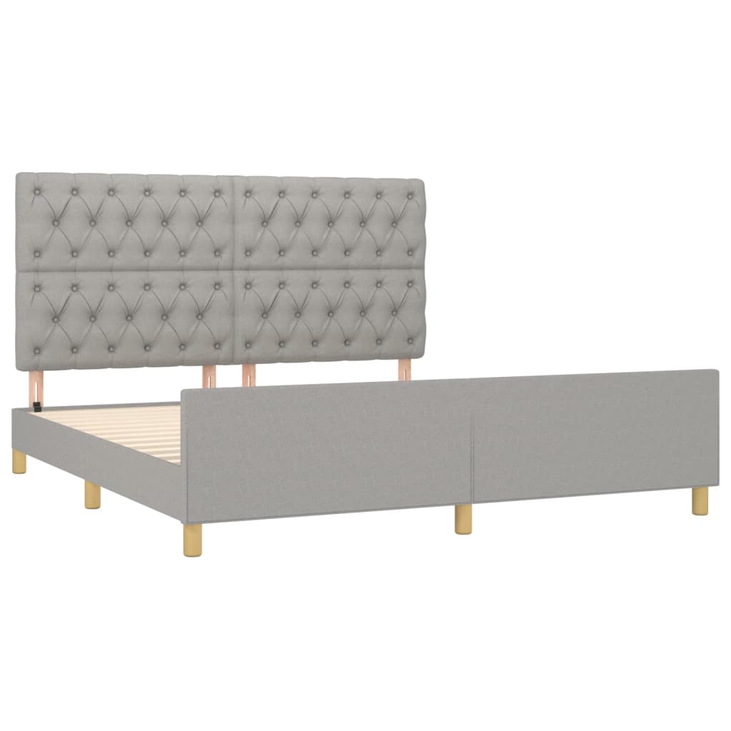 Bedframe zonder matras stof lichtgrijs 160x200 cm is nu te koop bij PeponiXL, paradijselijk wonen!
