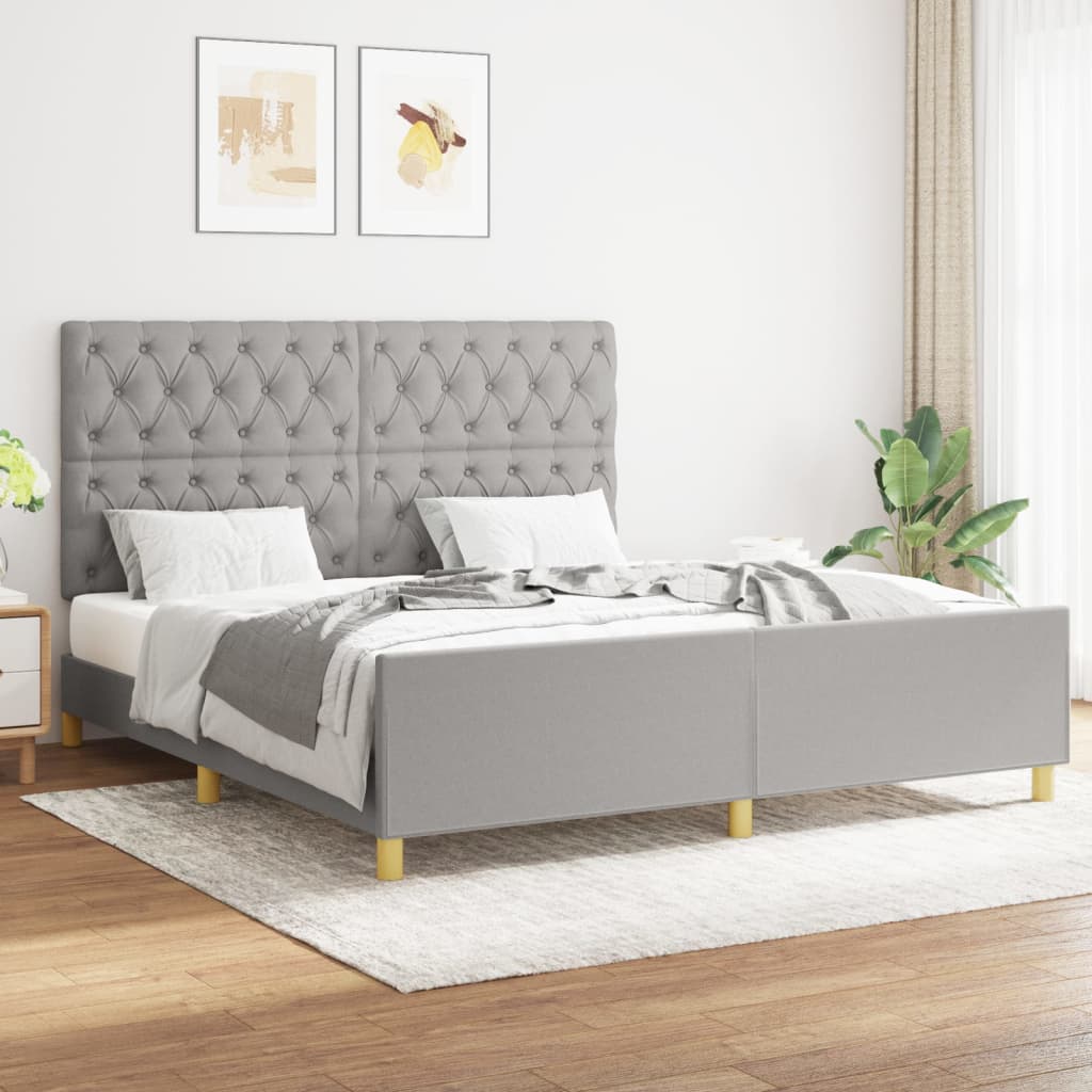 Bedframe zonder matras stof lichtgrijs 160x200 cm is nu te koop bij PeponiXL, paradijselijk wonen!