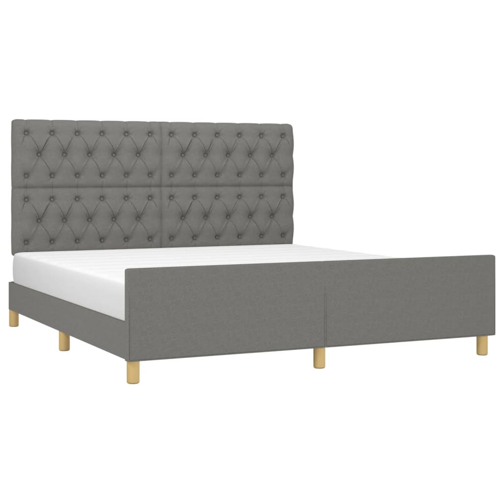 Bedframe zonder matras stof donkergrijs 160x200 cm is nu te koop bij PeponiXL, paradijselijk wonen!