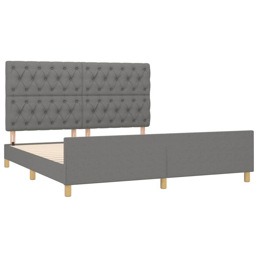 Bedframe zonder matras stof donkergrijs 160x200 cm is nu te koop bij PeponiXL, paradijselijk wonen!