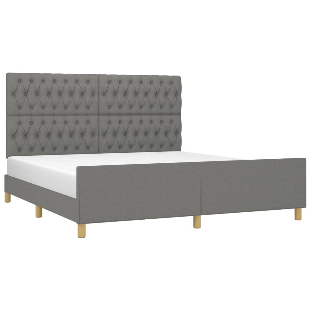 Bedframe zonder matras stof donkergrijs 180x200 cm is nu te koop bij PeponiXL, paradijselijk wonen!