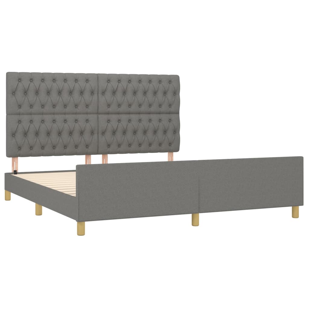 Bedframe zonder matras stof donkergrijs 180x200 cm is nu te koop bij PeponiXL, paradijselijk wonen!