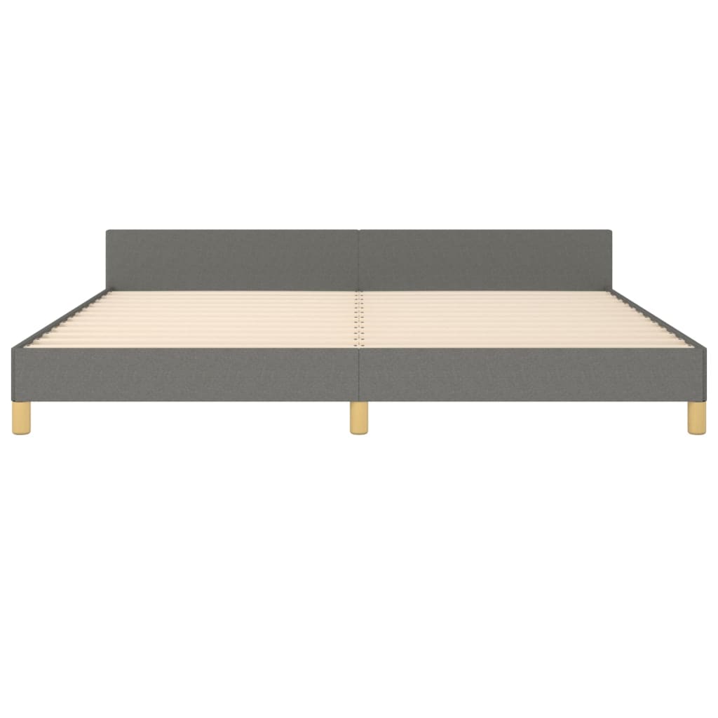 Bedframe met hoofdeinde stof donkergrijs 200x200 cm is nu te koop bij PeponiXL, paradijselijk wonen!