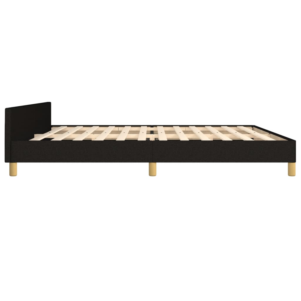 Bedframe met hoofdeinde stof zwart 200x200 cm is nu te koop bij PeponiXL, paradijselijk wonen!