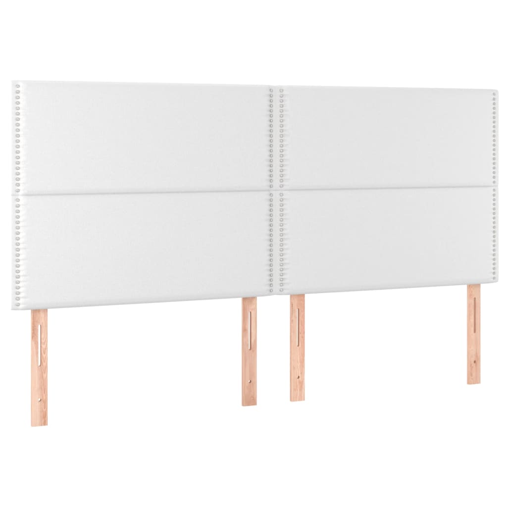 Bedframe met hoofdbord kunstleer wit 200x200 cm is nu te koop bij PeponiXL, paradijselijk wonen!