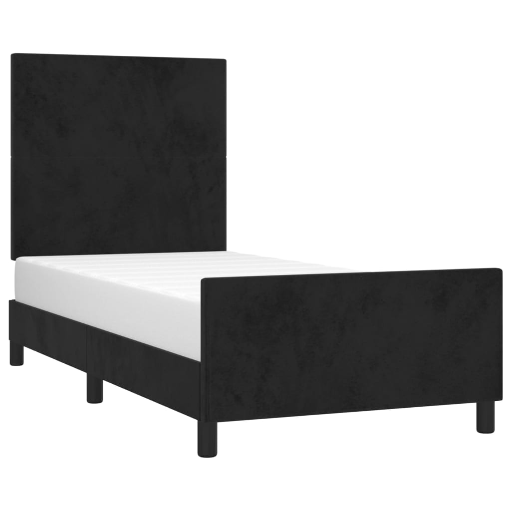 Bedframe zonder matras 100x200 cm fluweel zwart is nu te koop bij PeponiXL, paradijselijk wonen!