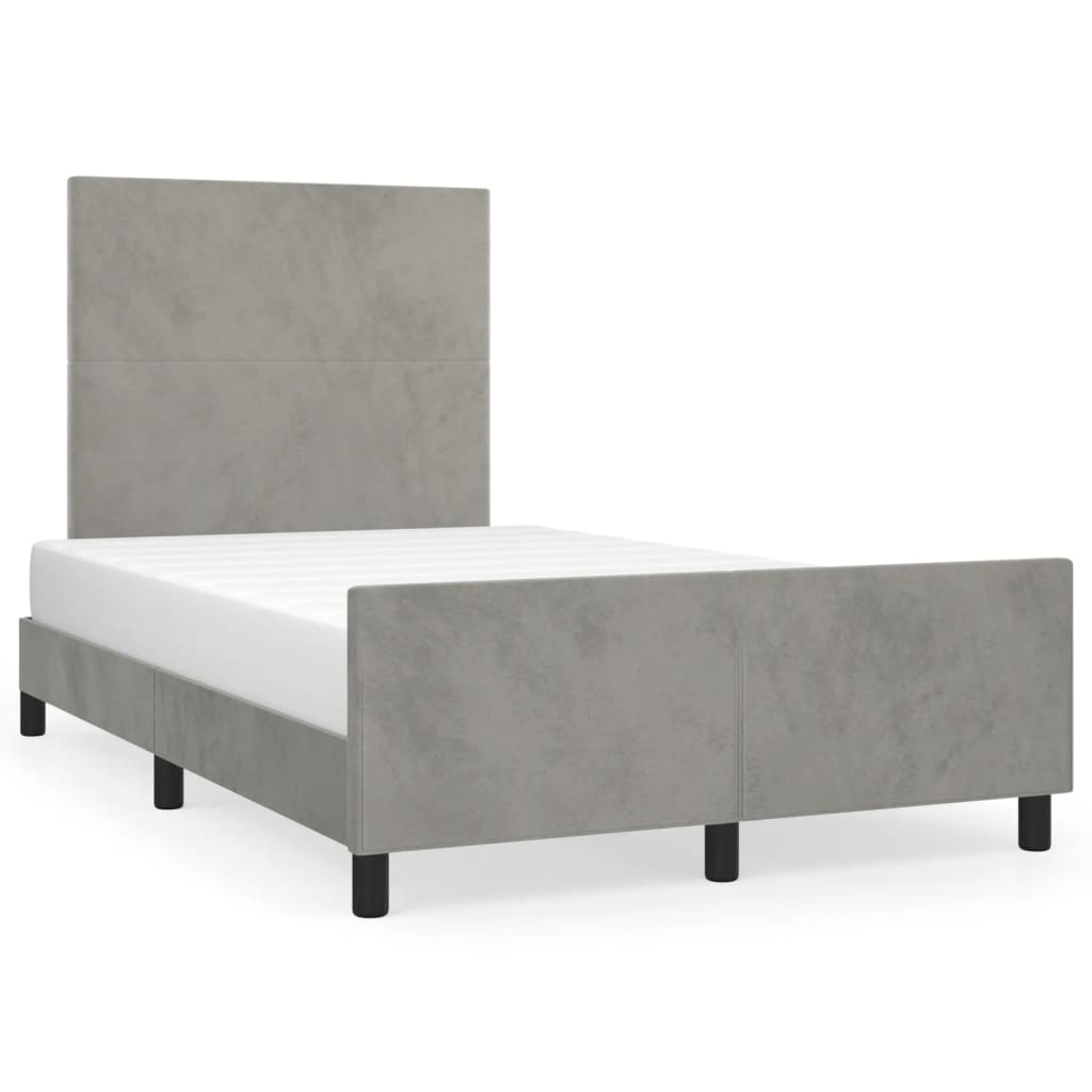 Bedframe zonder matras 120x200 cm fluweel lichtgrijs is nu te koop bij PeponiXL, paradijselijk wonen!