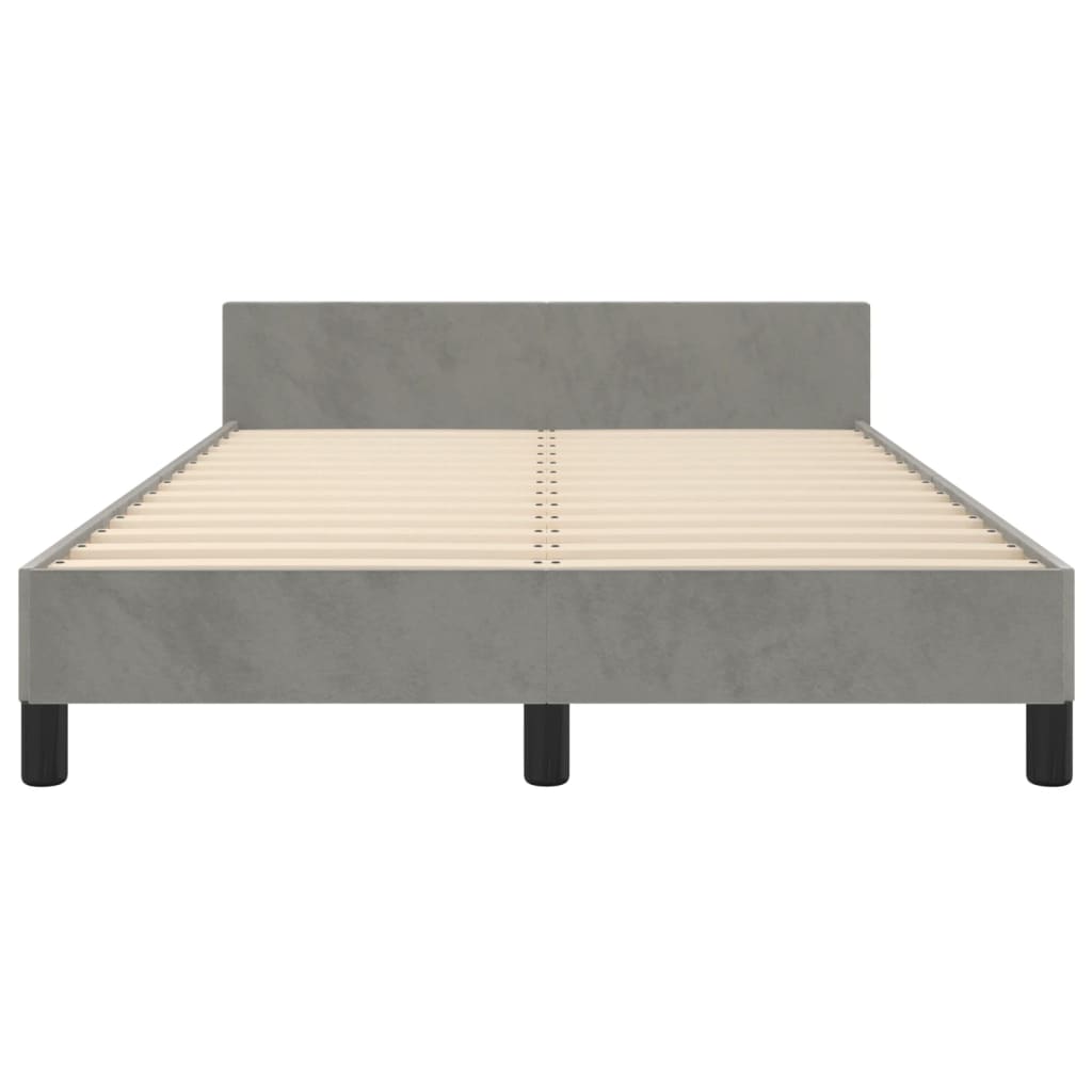 Bedframe zonder matras 120x200 cm fluweel lichtgrijs is nu te koop bij PeponiXL, paradijselijk wonen!