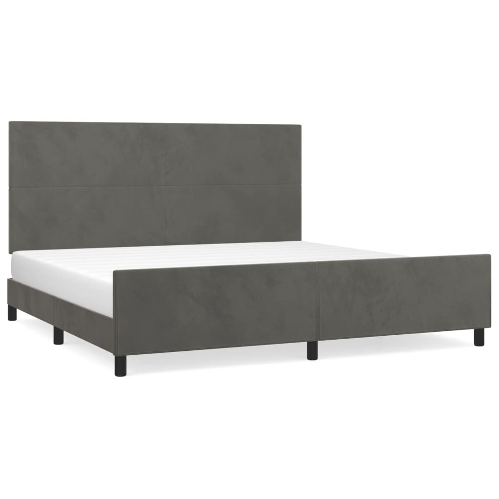 Bedframe zonder matras 200x200 cm fluweel donkergrijs is nu te koop bij PeponiXL, paradijselijk wonen!