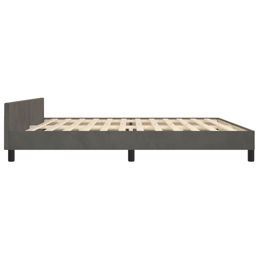 Bedframe zonder matras 200x200 cm fluweel donkergrijs is nu te koop bij PeponiXL, paradijselijk wonen!