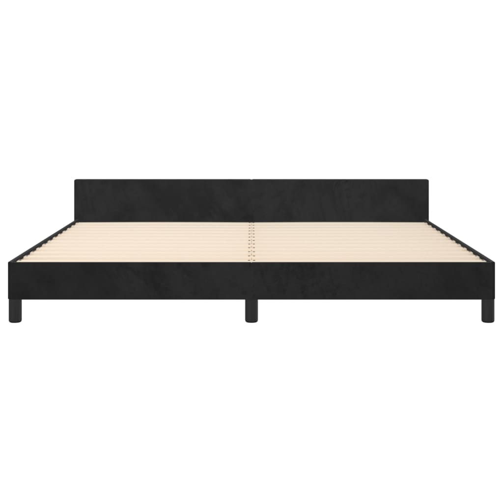 Bedframe zonder matras 200x200 cm fluweel zwart is nu te koop bij PeponiXL, paradijselijk wonen!