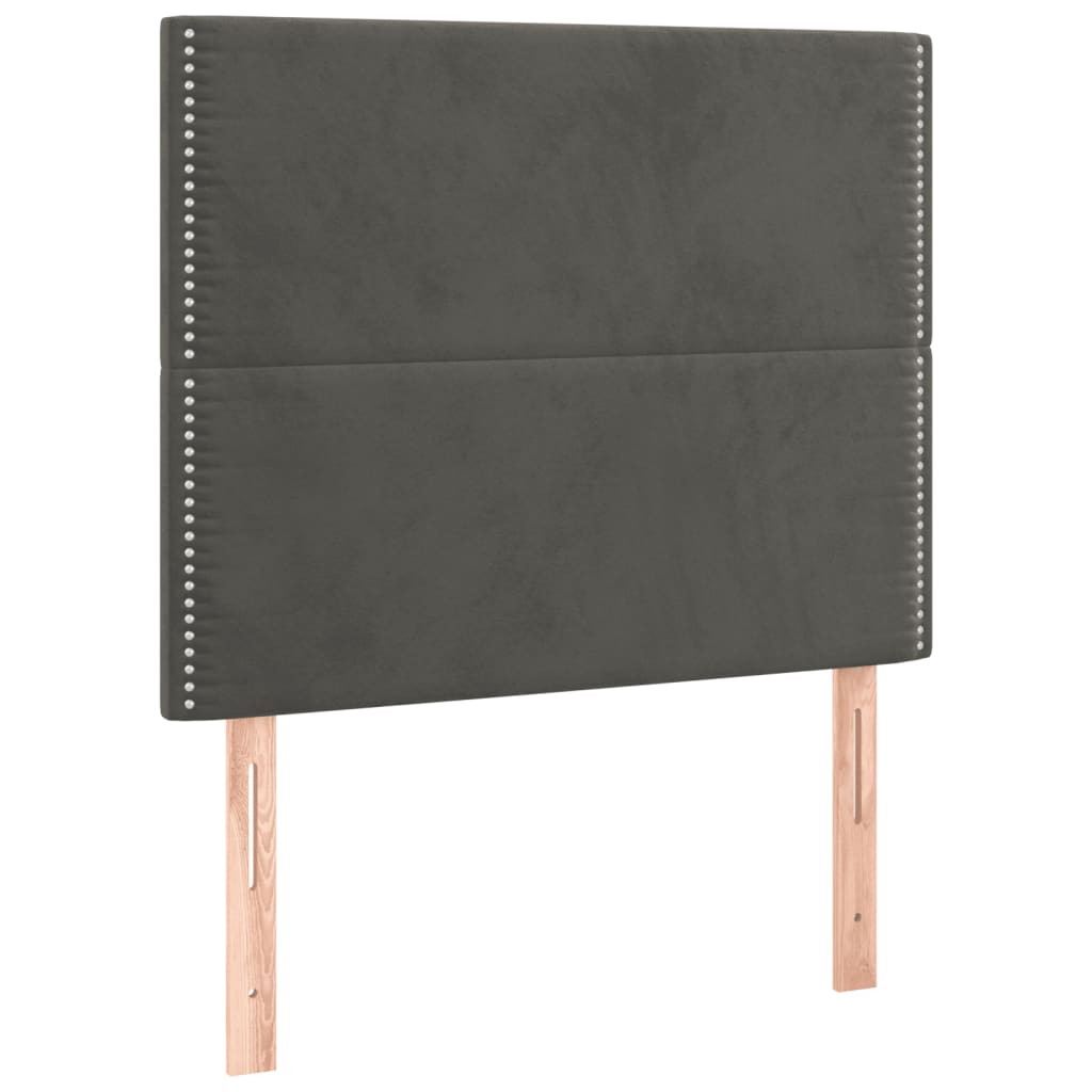 Bedframe zonder matras 90x190 cm fluweel donkergrijs is nu te koop bij PeponiXL, paradijselijk wonen!