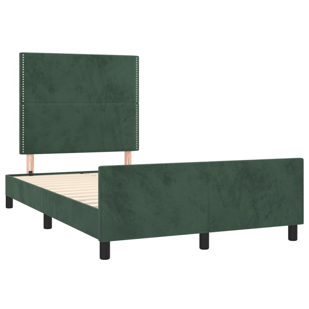 Bedframe zonder matras 120x200 cm fluweel donkergroen is nu te koop bij PeponiXL, paradijselijk wonen!