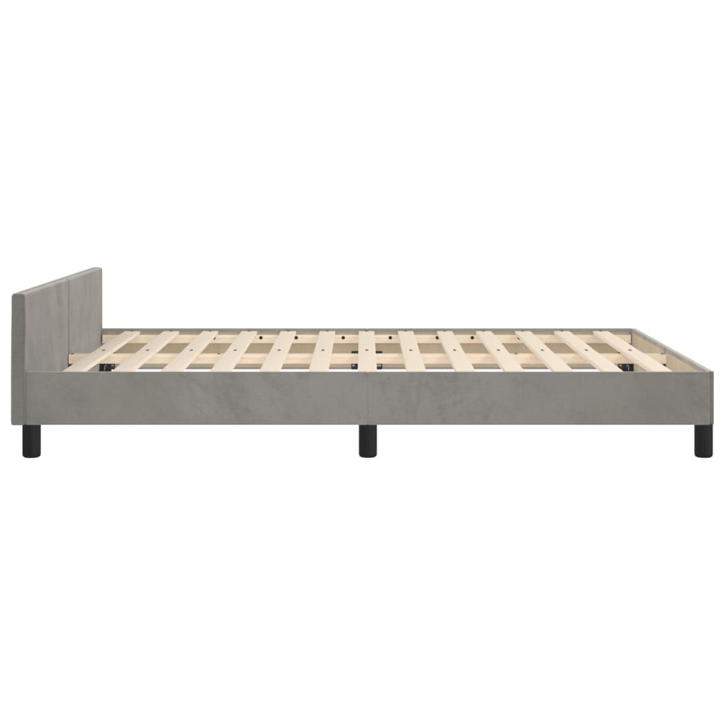 Bedframe zonder matras 140x200 cm fluweel lichtgrijs is nu te koop bij PeponiXL, paradijselijk wonen!