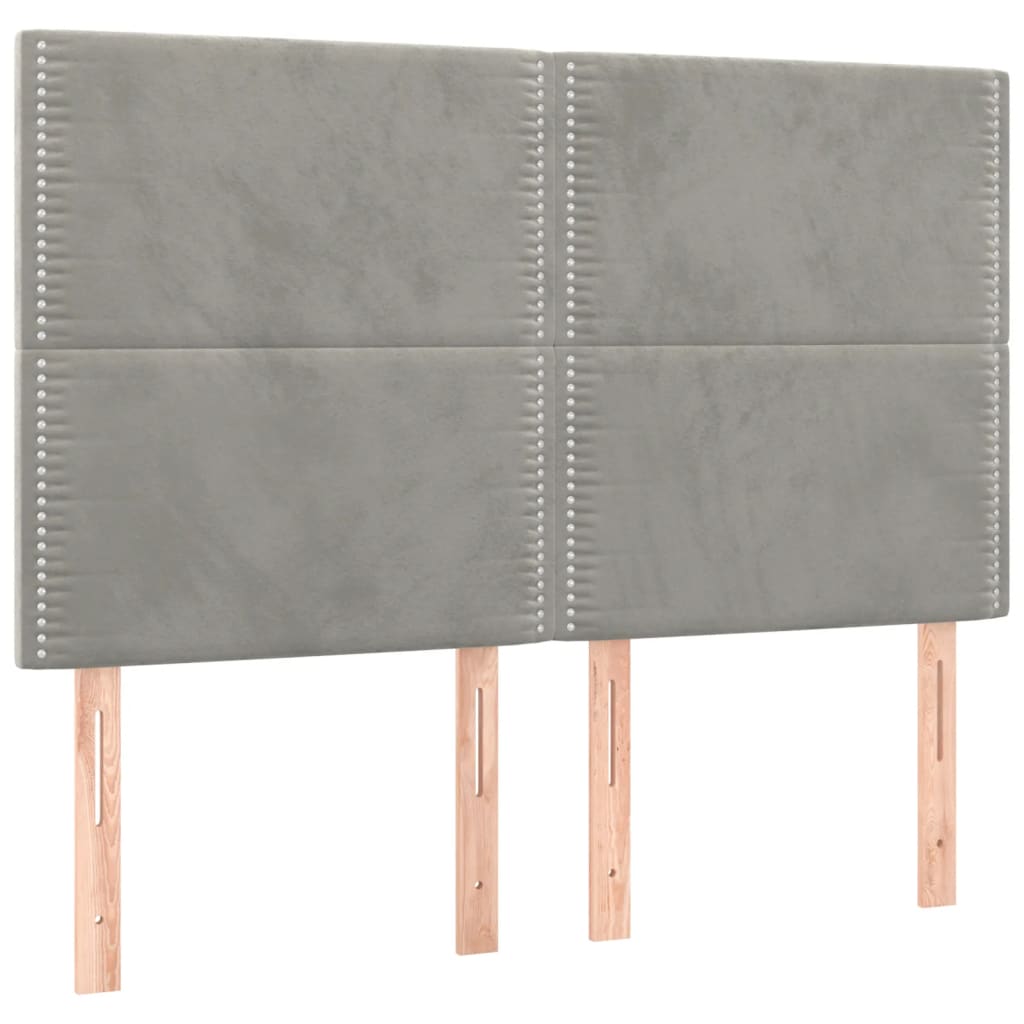 Bedframe zonder matras 140x200 cm fluweel lichtgrijs is nu te koop bij PeponiXL, paradijselijk wonen!