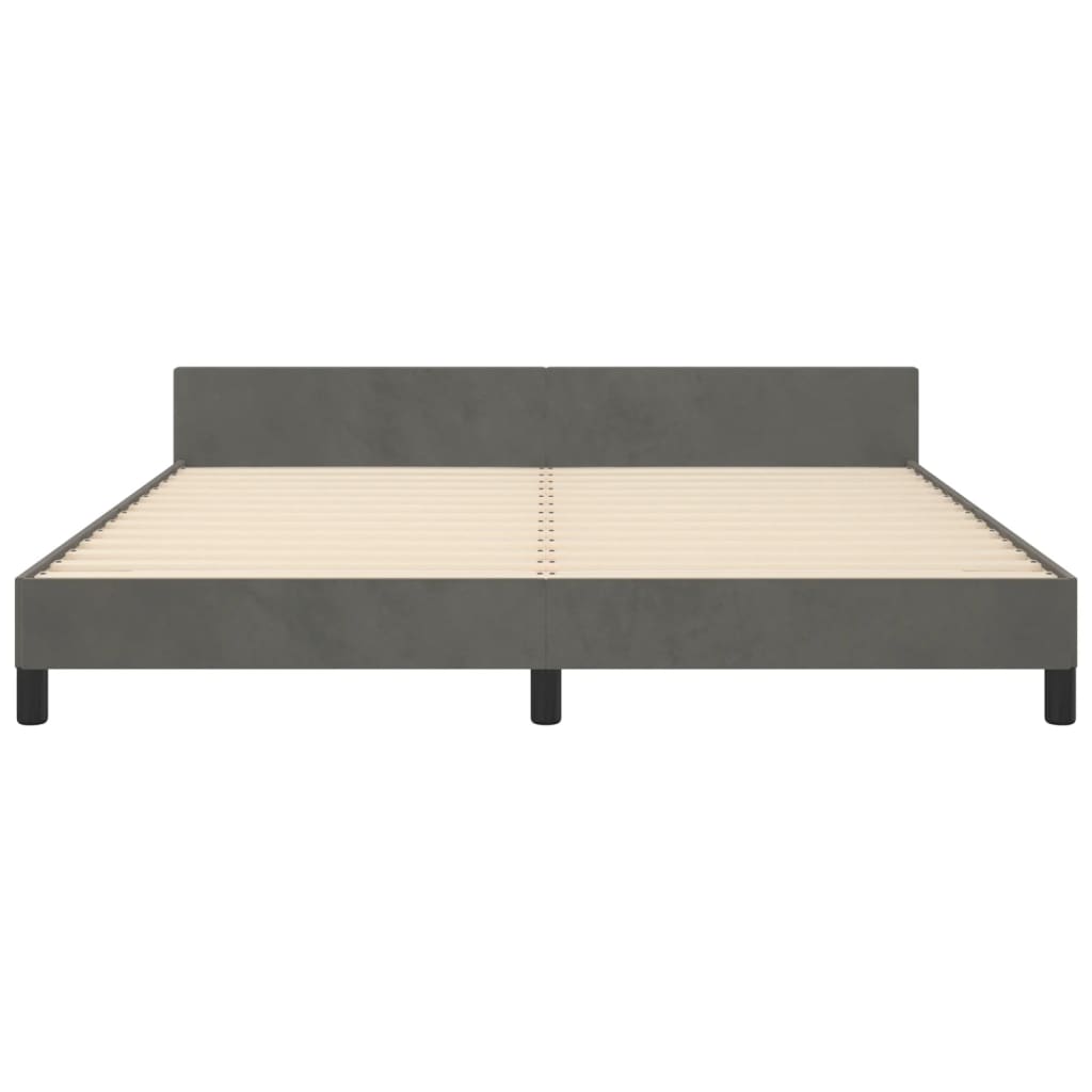 Bedframe met hoofdeinde fluweel donkergrijs 180x200 cm is nu te koop bij PeponiXL, paradijselijk wonen!