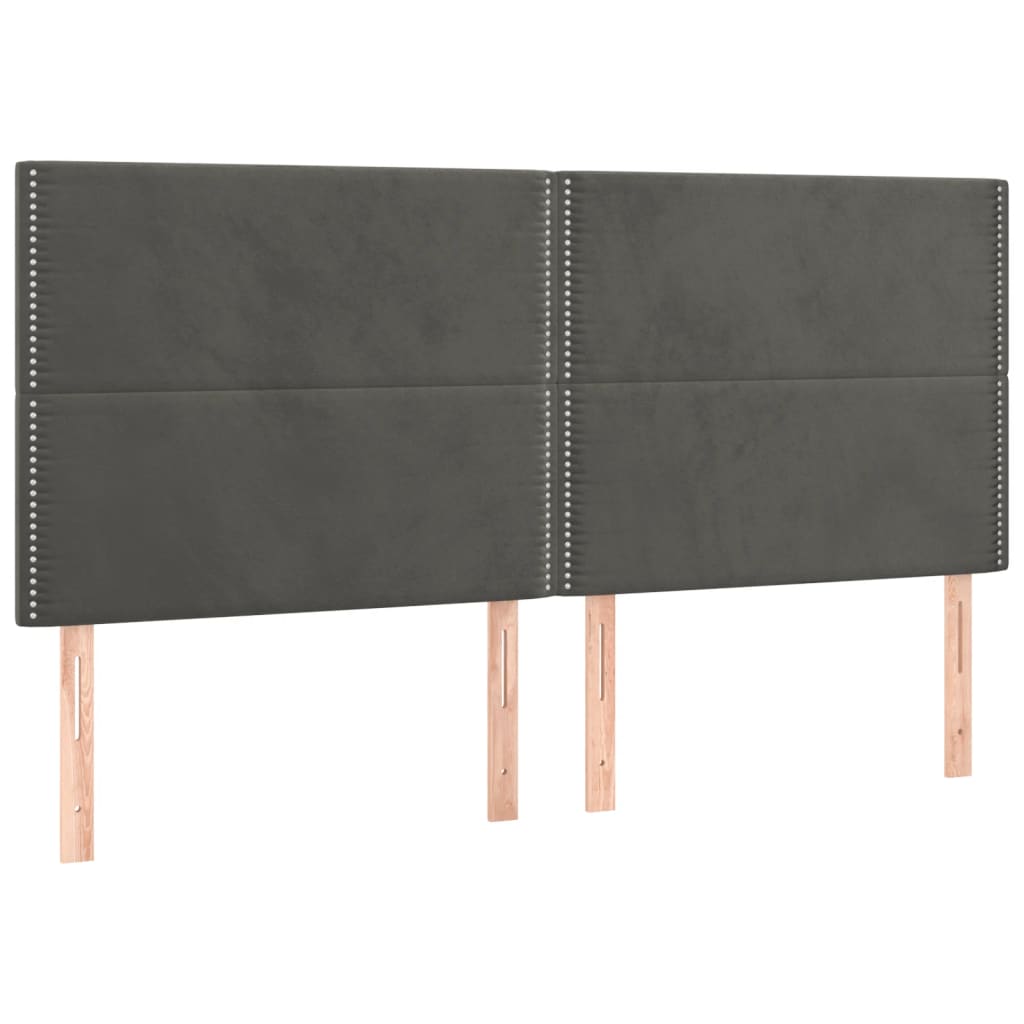 Bedframe met hoofdeinde fluweel donkergrijs 180x200 cm is nu te koop bij PeponiXL, paradijselijk wonen!