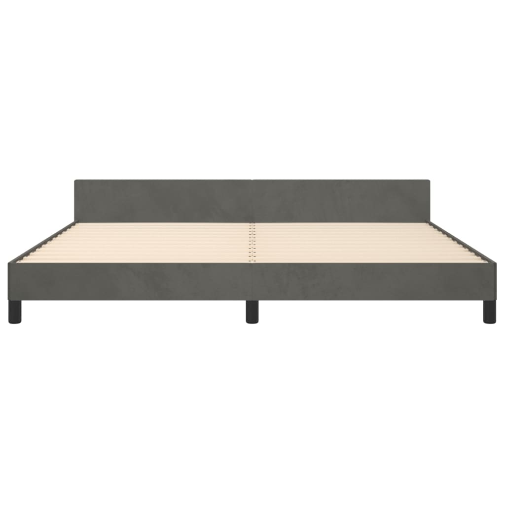 Bedframe zonder matras 200x200 cm fluweel donkergrijs is nu te koop bij PeponiXL, paradijselijk wonen!