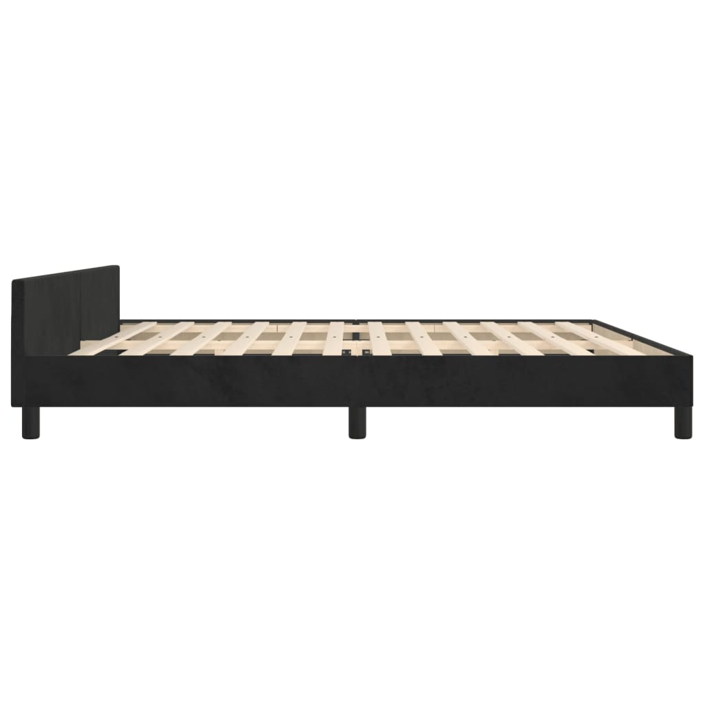 Bedframe zonder matras 200x200 cm fluweel zwart is nu te koop bij PeponiXL, paradijselijk wonen!