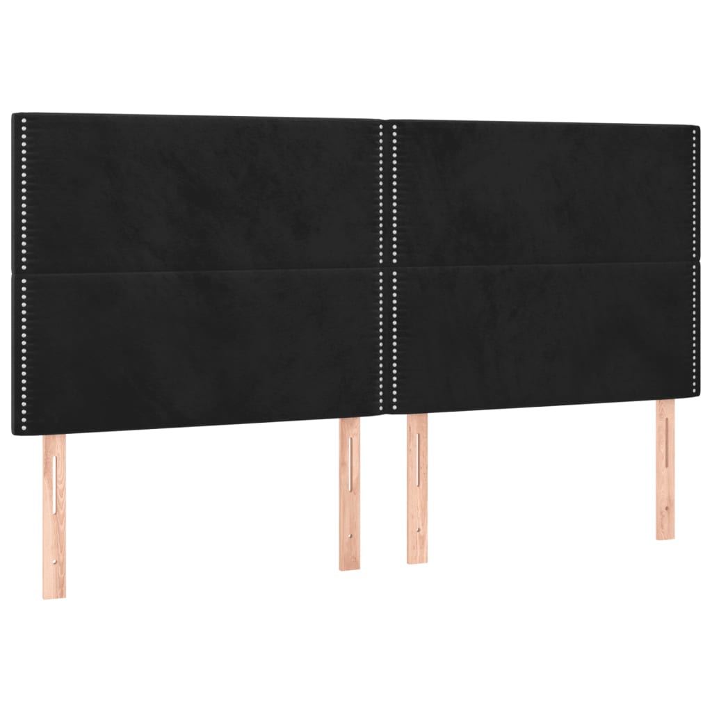 Bedframe zonder matras 200x200 cm fluweel zwart is nu te koop bij PeponiXL, paradijselijk wonen!