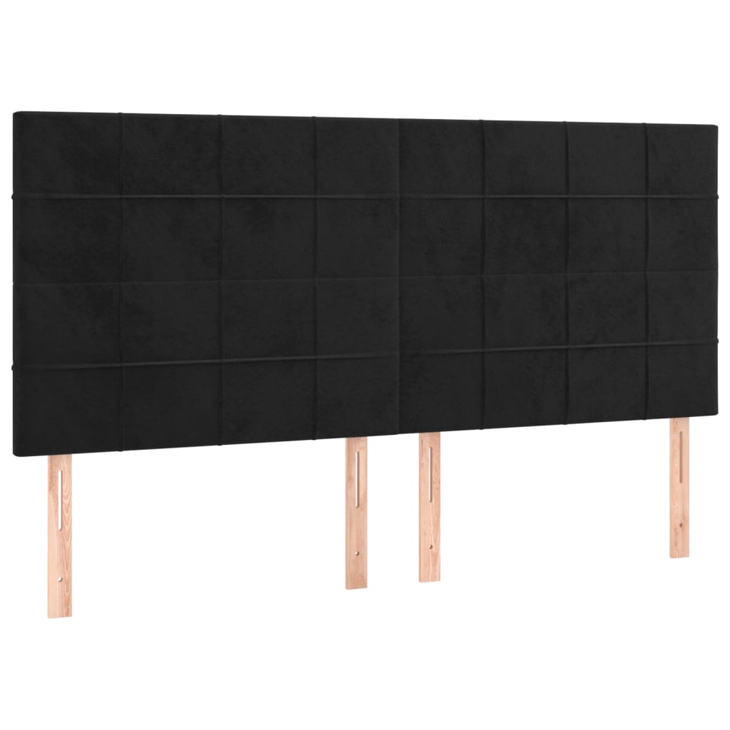 Bedframe zonder matras 200x200 cm fluweel zwart is nu te koop bij PeponiXL, paradijselijk wonen!